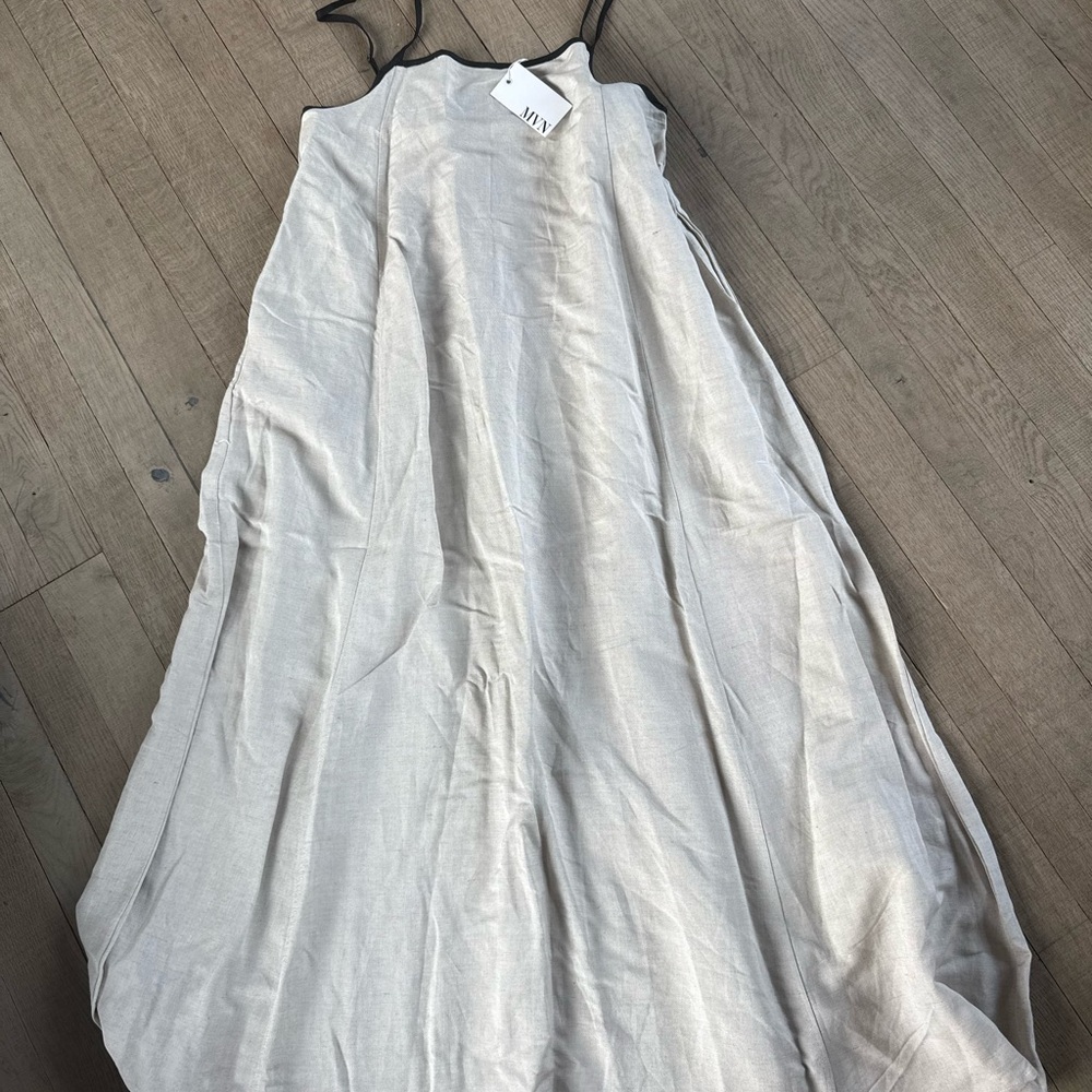 Tan Spaghetti Strap Sleeveless Resort Maxi Dress